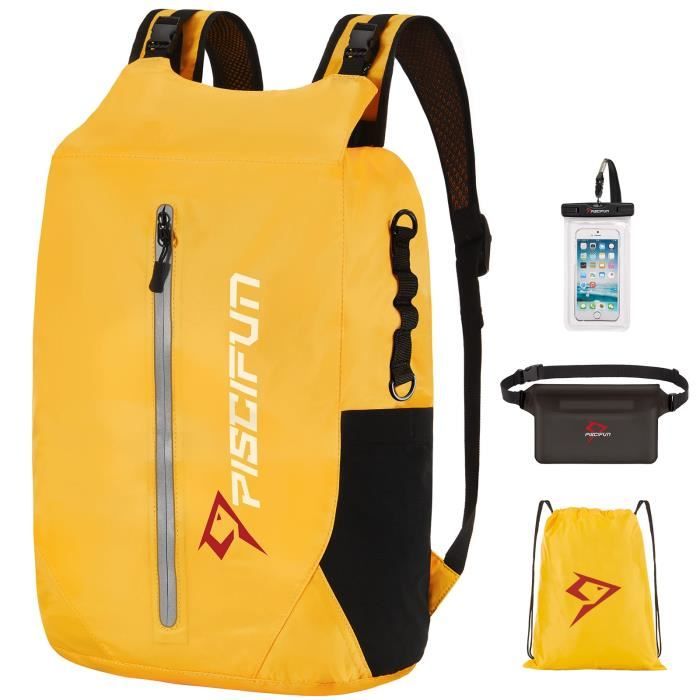 Rangement,sac à dos étanche de 20l,sac de rangement Portable pour la  pêche,le kayak,le bateau,la natation,le Camping - Yellow - 20L - Cdiscount  Sport
