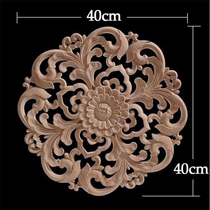 4 PièCes En Bois Sculpté Onlay Applique Applique En Bois Non Peint Vintage Style Europeen Autocollant Sculpte Pour La Decoration De Meubles~p209992412