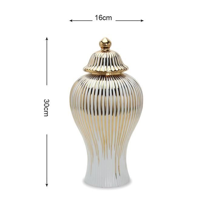 Pot à Gingembre Asiatique En Céramique Avec Couvercle, Taille 9x13cm, Pour Déco Salon