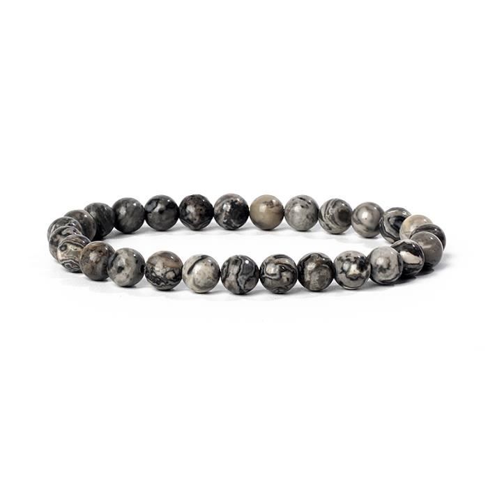 Unique Gems Bracelet Améthyste 6mm Pour Enfants - Perles Naturelles Élastique 13-15cm
