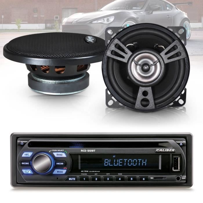 Pack Autoradio Caliber RCD122BT 75W x 4 - Bluetooth + 2 haut parleurs de 100W XSound