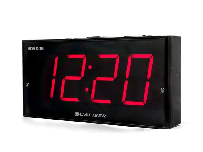 Réveil numérique Caliber HCG006 avec fonction Snooze Double Alarme - Noir