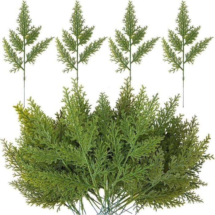 Lot De 5 Branches D'olivier Artificielles Vertes Pour Intérieur Ou