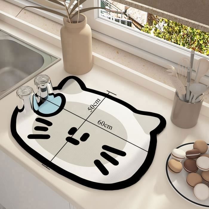 Grand Tapis D'égouttoir à Vaisselle Pour Comptoir De Cuisine 45,7