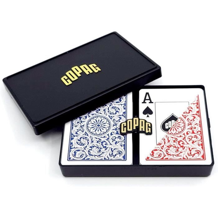 Copag 1546 Design Lot de Cartes à Jouer 100% Plastique,Taille Poker  Rouge/Bleu Grand Index,1 lot - Cdiscount Jeux - Jouets