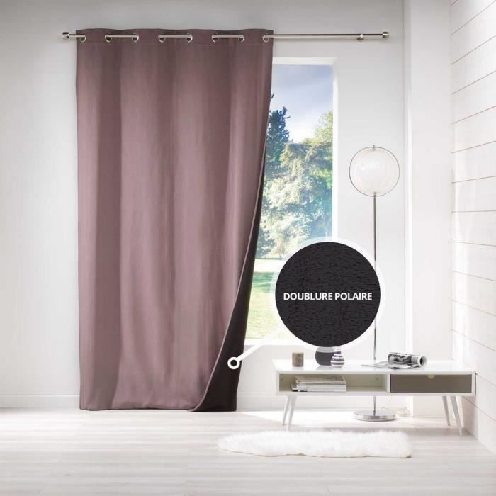 Rideau Thermique A Oeillets 140 X 260 Cm Jacquard Double Polaire Avoriaz Taupe Achat Vente Rideau Cdiscount