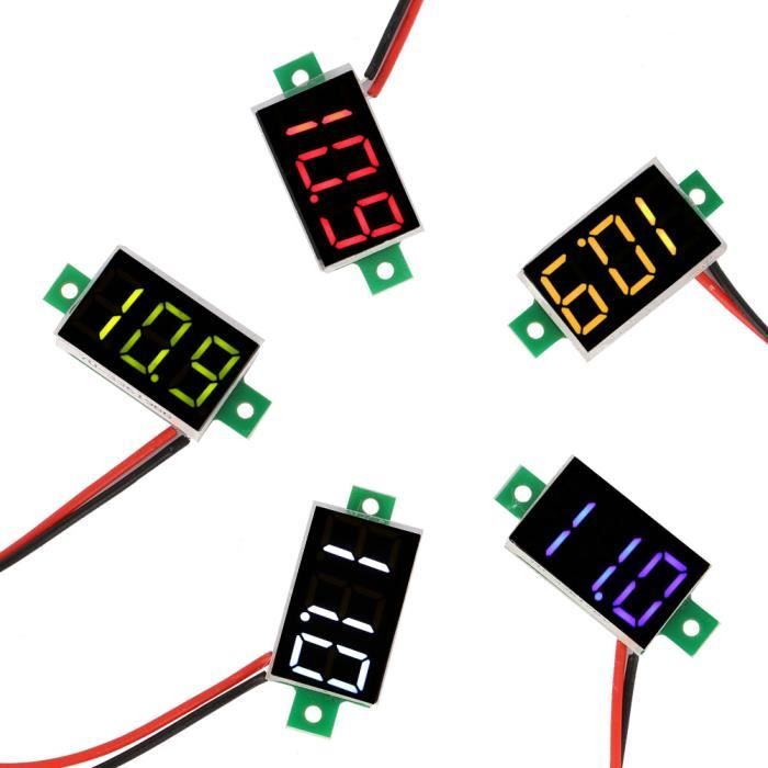 Mini Voltmètre Digital LED 3 Chiffres (3-30V) - 1 Ou 2 Modules, Couleurs Disponibles, Neuf
