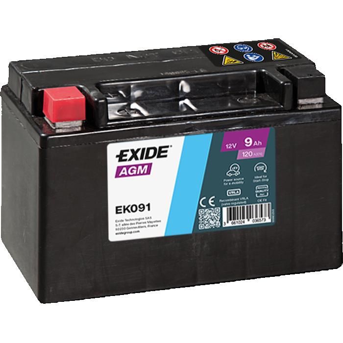 BATTERIE EXIDE AUXILIARY C54 12V 9AH 120A 150X90X105 +G EK091