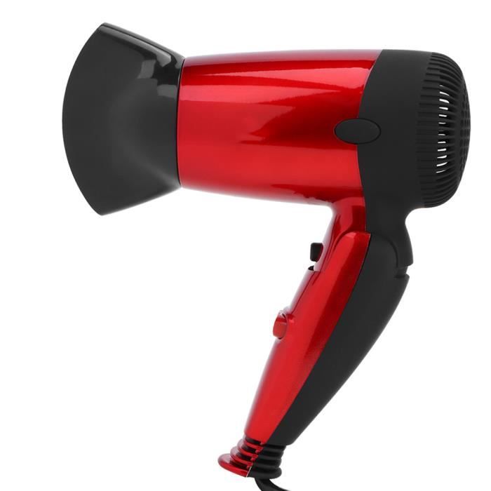 ROM Mini sèche-cheveux pliable portable à trois vitesses - Sèche-cheveux domestique à séchage rapide - rouge - Prise EU 220-240V