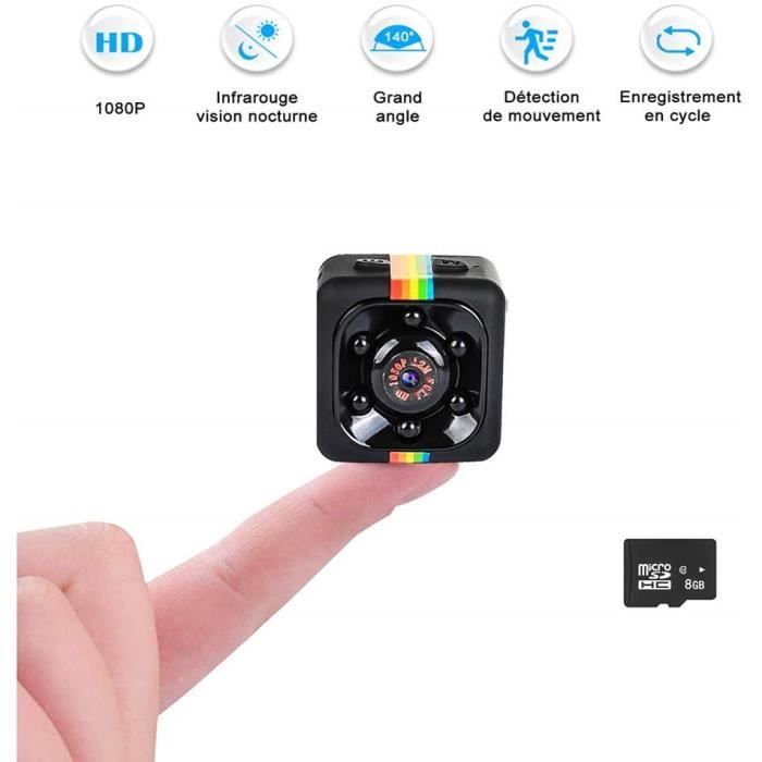 Mini Caméras Espion,FLYLINKTECH Cam Cachée Full HD 1080p Portable Micro Intégré avec Vision Nocturne et Carte SD 8G Caméra d 2947