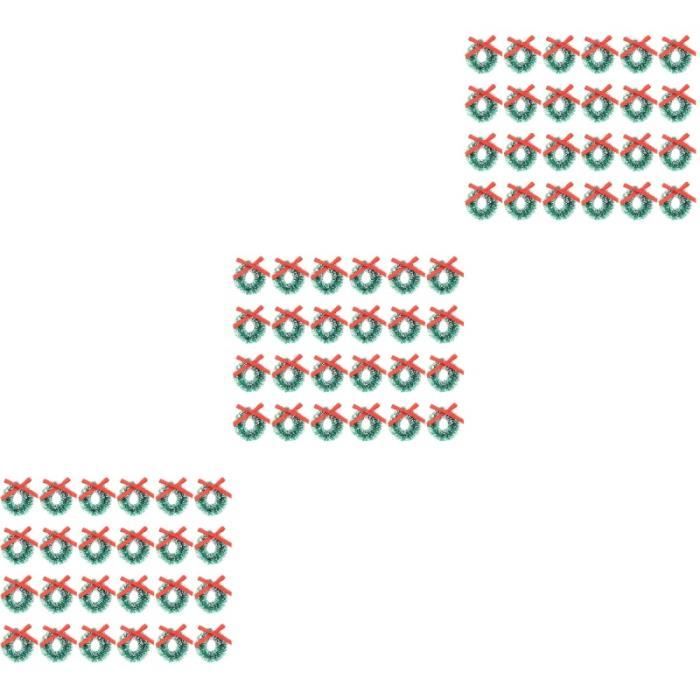 72 PCS Mini Couronne de Noël Christmas de Noël Guirlands Ornement de