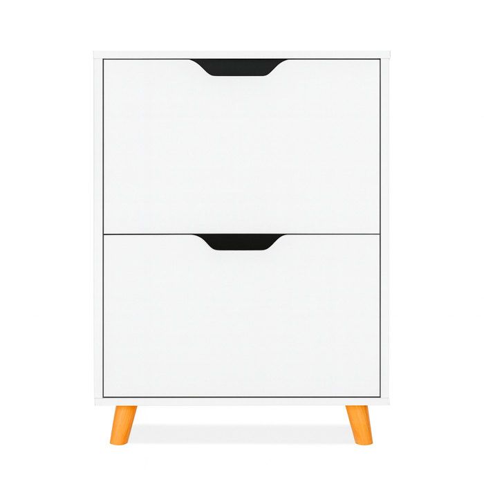 Meuble blanc à chaussures Nordic Design avec 2 étagères à pieds en pin Cdiscount Maison