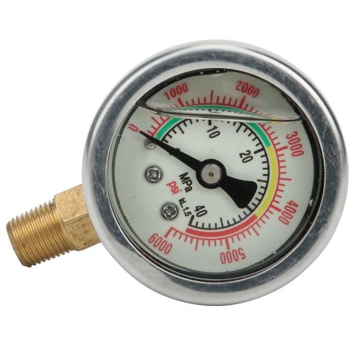 Manomètre Vide Acier Inox 304 - Jauge Pression -14psi - NPT 1/8" - Pour Pompe à Vide & Mesure