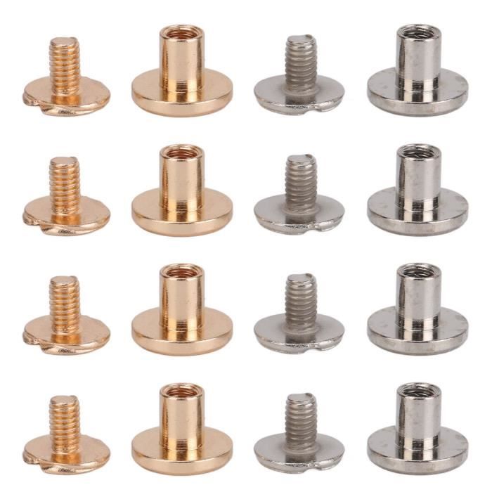 Lot de 5 vis Chicago en acier - Laiton vieilli