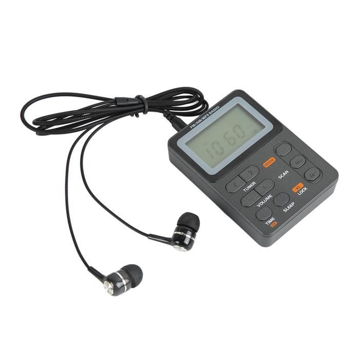 Radio FM/AM Numérique De Poche - Écran LCD - Batterie Rechargeable - Avec Écouteurs - Noir