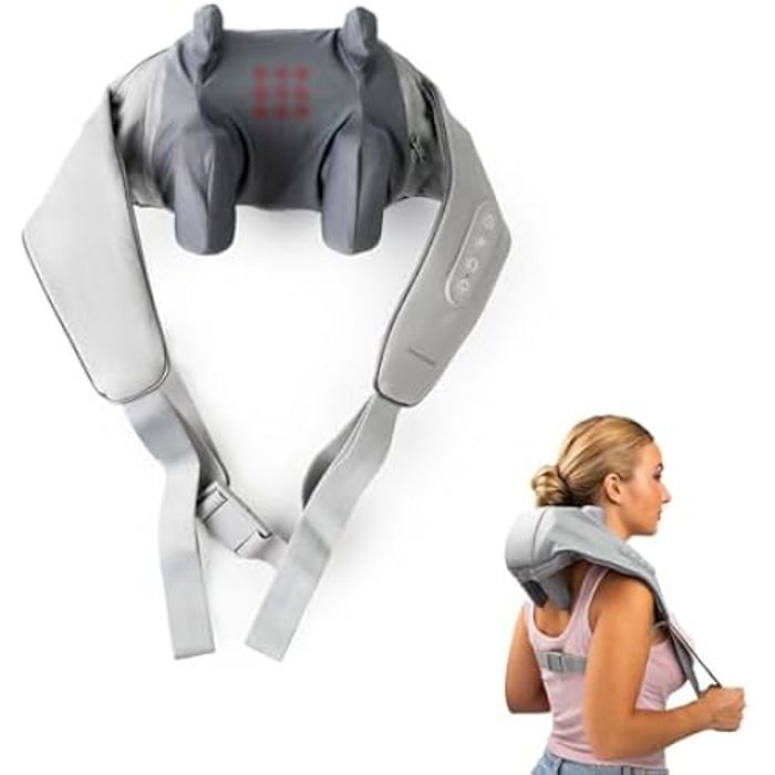 Masseur De Cou à 6 Roues - Massage Par Compression - Soulagement Des Douleurs Cervicales - Couleur Bleu