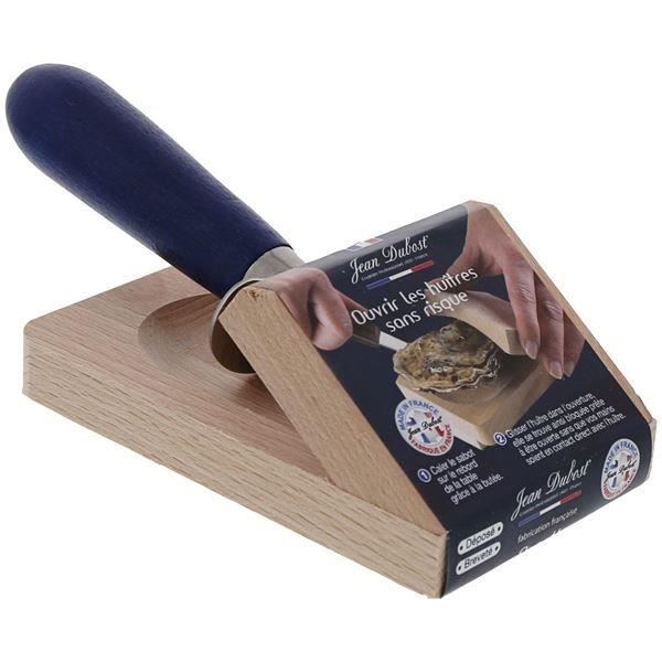 JEAN DUBOST SABOT CALE HUITE EN BOIS AVEC COUTEAU HUITRE MANCHE BOIS 1