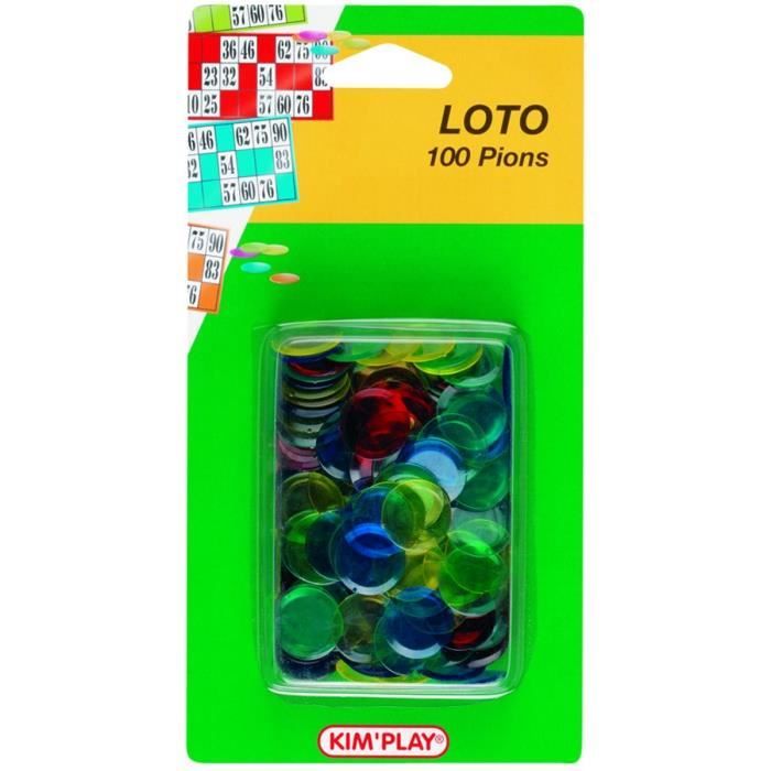 Kim Play - Blister de 100 pions de loto magnétique pour marquage