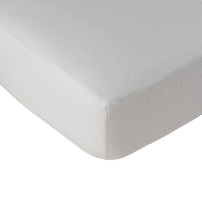 LINANDELLE - Alèse protège matelas coton molleton SERENITE - Blanc - 70x190 cm