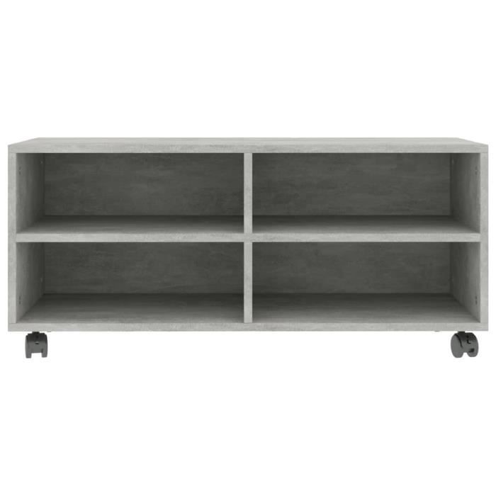 Meuble TV avec roulettes Gris cement 90 x 35 x 35 cm Aggloméré Mothinessto LY9740