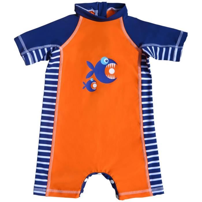 Fedjoa Maillot Anti Uv Bebe Piranha Innovation Anti Sable Orange Cdiscount Pret A Porter