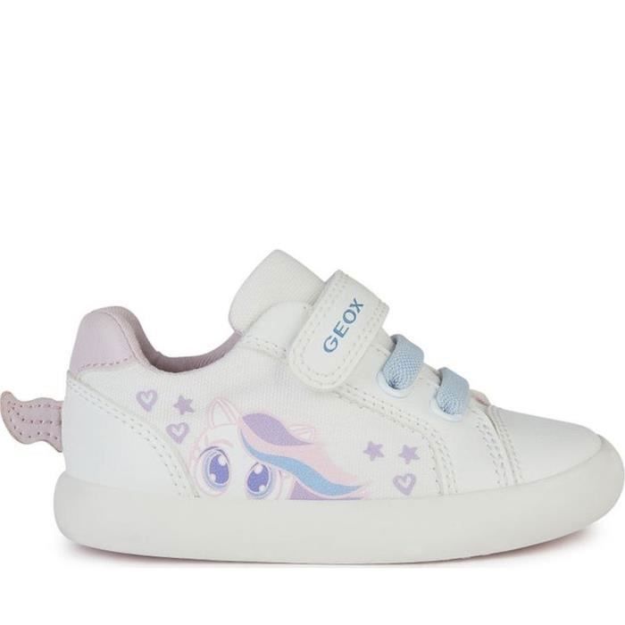 Geox Baskets Geox - GISLI SNEAKERS WHITE PINK - Fille - Lacets - Synthétique