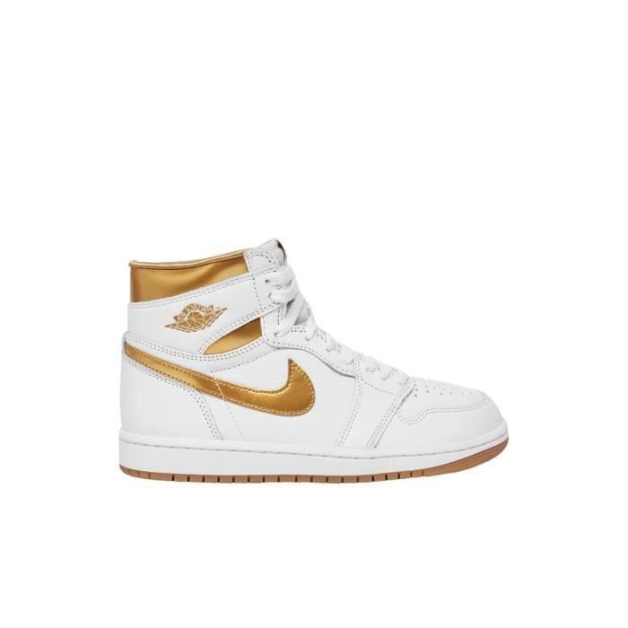 Nike Baskets AIR JORDAN 1 RETRO HI OG - Nike - Femme - Blanc - Cuir - Lacets