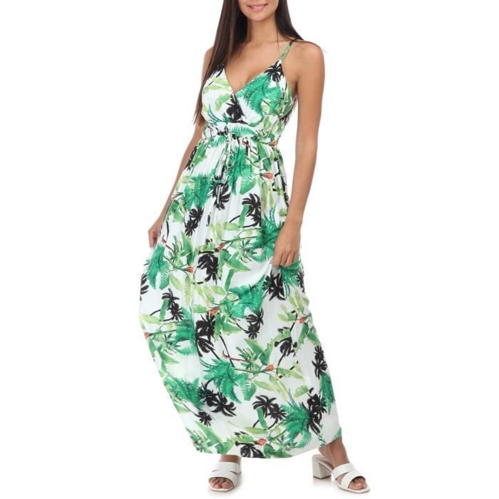 robe longue feuillage