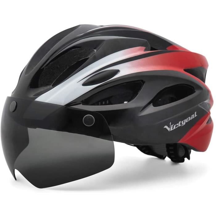 Casque Vélo Avec LED KINGLEAD - Visière Magnétique Amovible - Taille Ajustable 57-62cm - Pour VTT Et Route