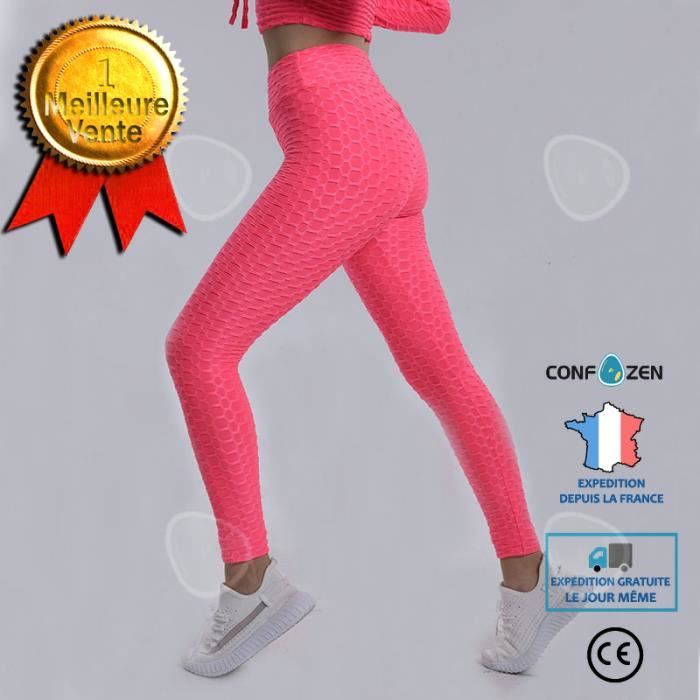 Pantalon de musculation et de fitness taille haute pour femme CONFO Rose Respirant Yoga Rose Cdiscount Sport