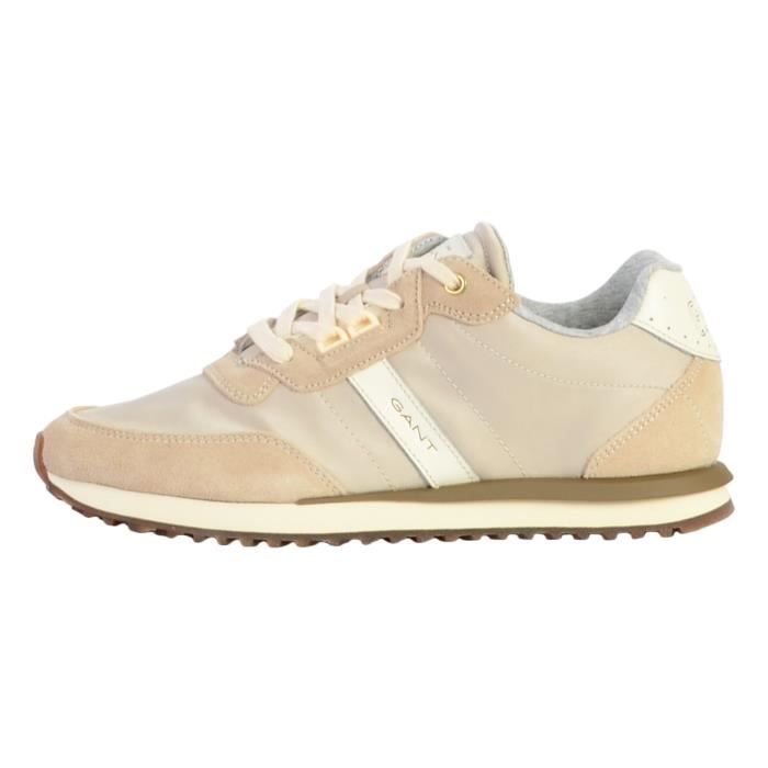 Basket Cuir Gant Beya Suede Nylon - GANT - Femme - Beige - À Lacets - Plat