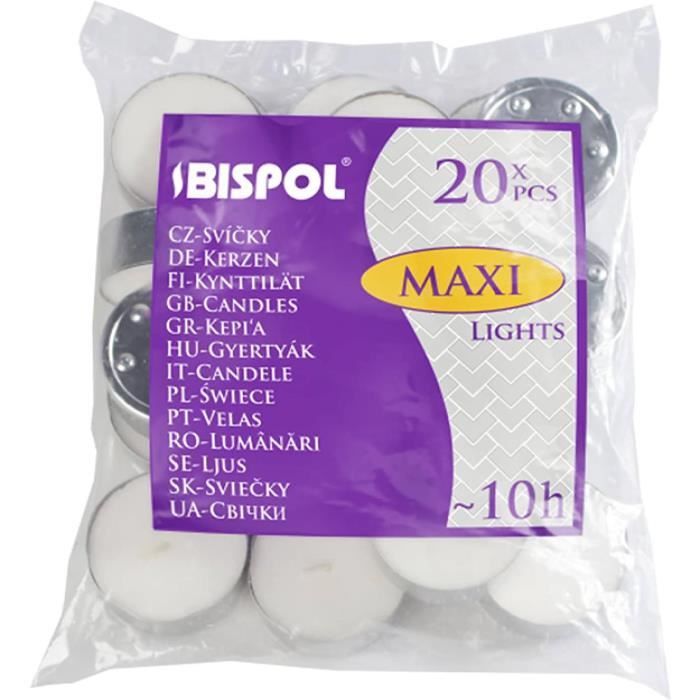 Lot De 12 Bougies Chauffe-plats Maxi Blanches - Durée 10 Heures, Neuves Sous Emballage
