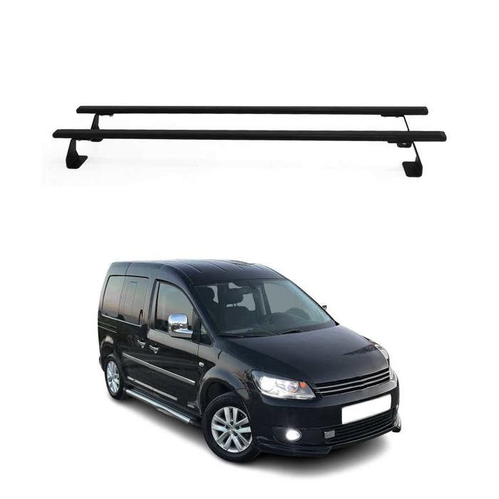 Barres de toit Transversales pour VW Caddy 2004-2015 Fer Noir