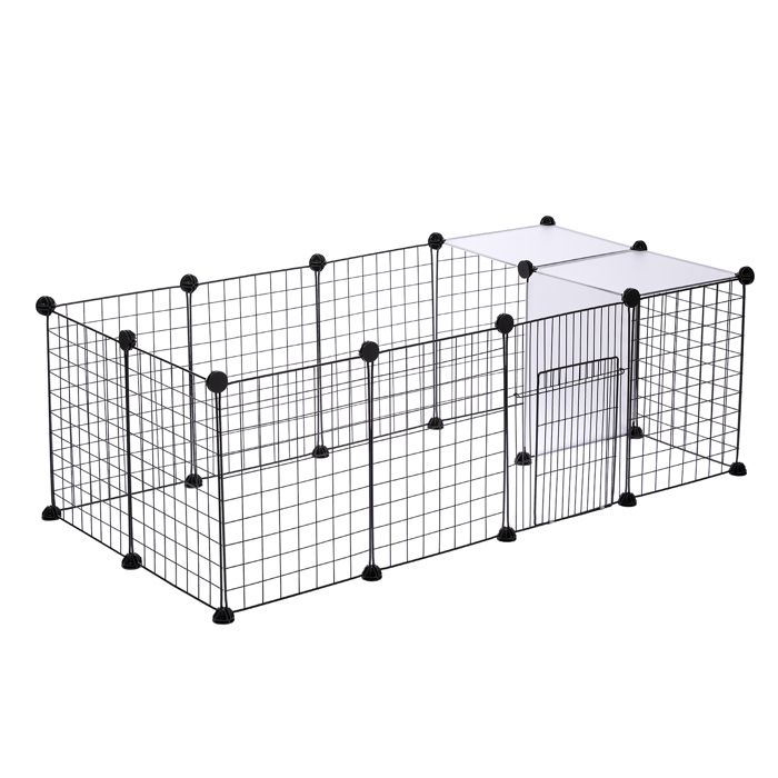Meilleurs prix pour Cage à Chien, Parc Enclos à Choit, Clotûre Intérieur, Cage pour Chat, Lapin, Cochon, Animaux, 34 grilles  80cm