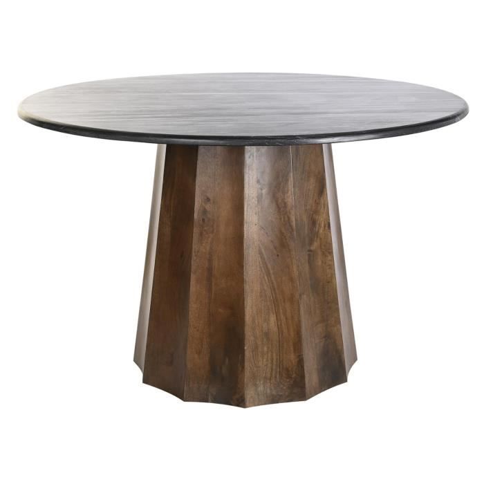 Table à manger, table repas ronde en marbre noir - Diamètre 120 x Hauteur 76 cm