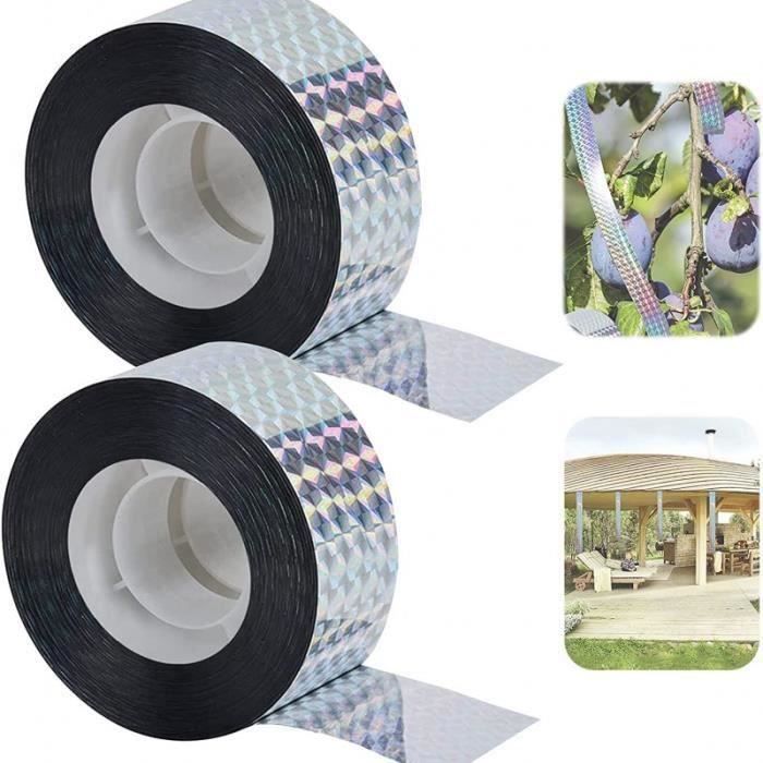Bande Répulsive Anti-oiseaux – Ruban Réfléchissant Double Face, Pour Protéger Balcon, Jardin, Verger (2 Pièces)