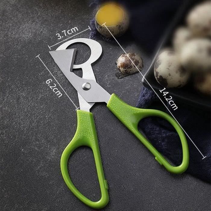 Ciseaux à Œufs De Caille En Acier Inoxydable - Coupe-Coquille Précis Vert Pour Cuisine