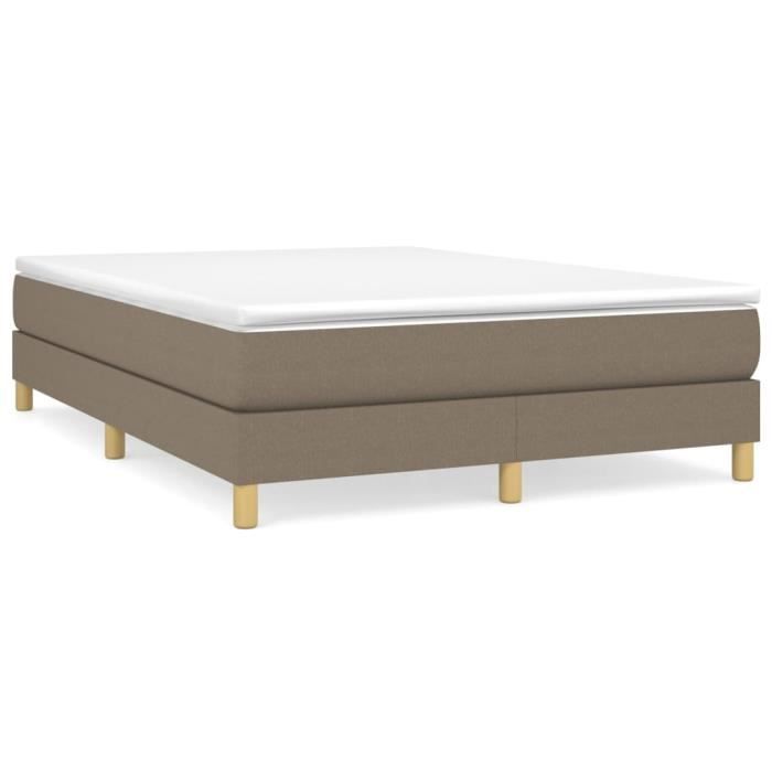Sommier à ressorts de lit - SALALIS - Taupe - 140x200 cm - Tissu