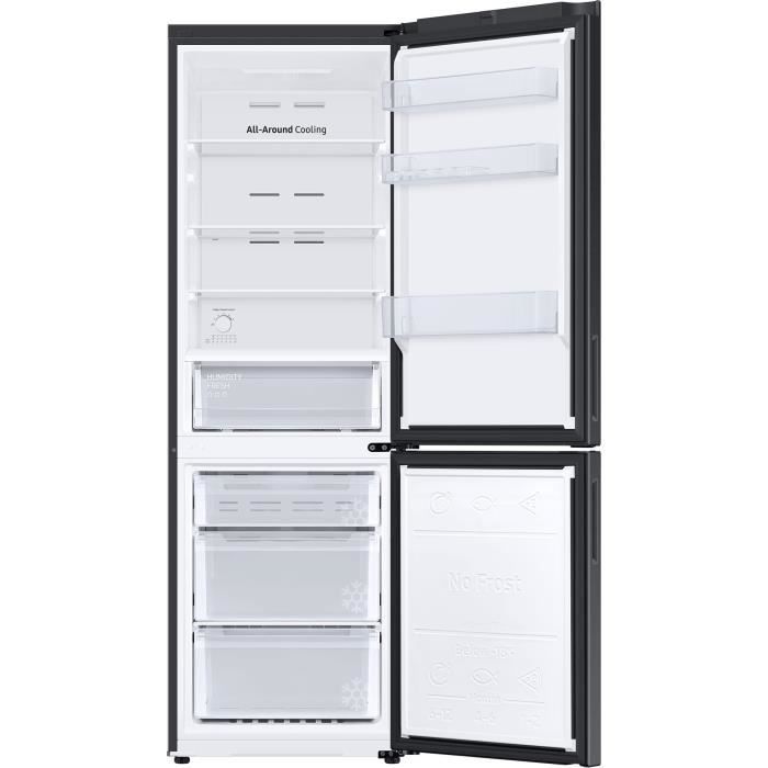 Réfrigérateur congélateur - SAMSUNG - RB33B610EBN - 344L - 185cm - E - No Frost - Poignées int côté - Noir