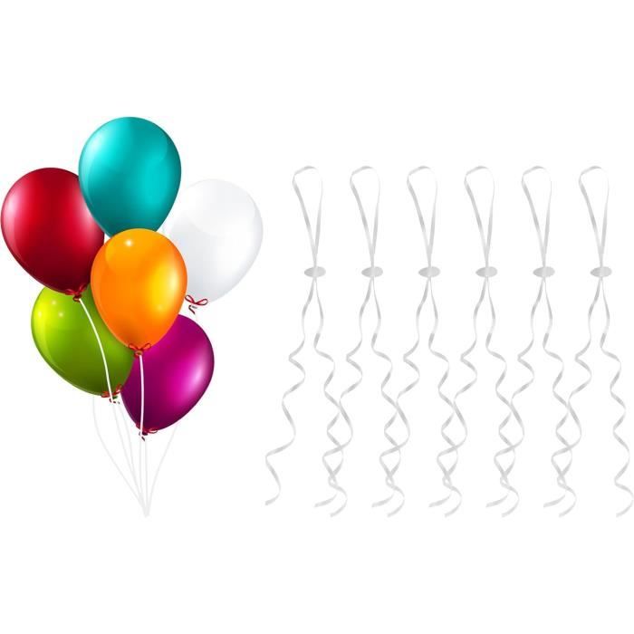 100 Fermetures Rapides Pour Ballons Avec Ruban - Or Et Blanc - Pour Hélium, Fêtes, Mariage, Anniversaire