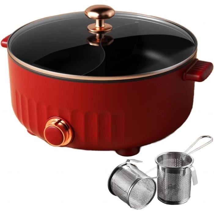 Fondue 6 Litros 1300w Fondue Chino Twin Hot Pot 6L 1300W – 5 Velocidades Ajustables, Ideal Para Reuniones De 3-4 Personas Regalo Cocina Social