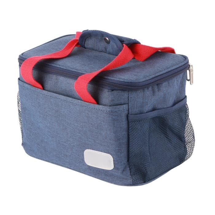 Sac à Déjeuner Isolé 6L Noir - Anti-fuite Avec Poche Frontale Pour École, Bureau Et Pique-nique