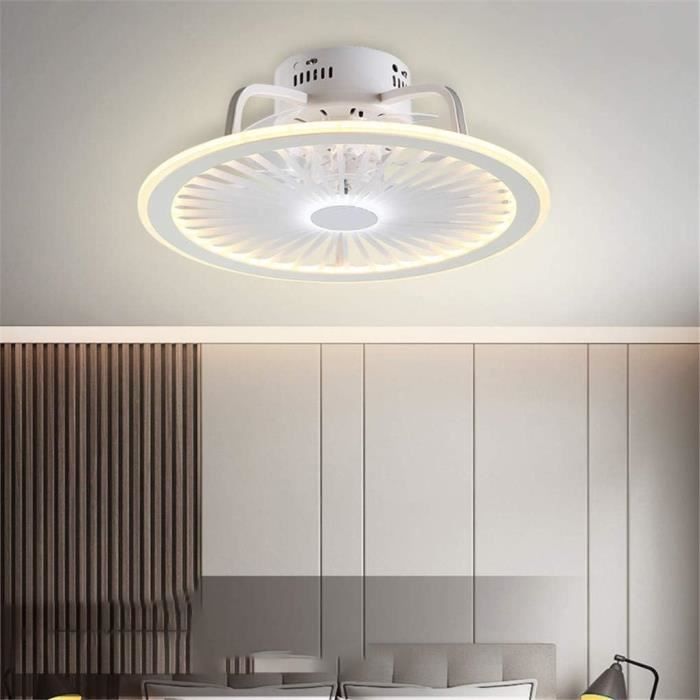 YUNZI Sourdine Ventilateur de plafond avec lumière avec télécommande