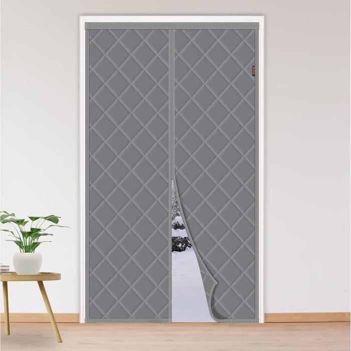 MAGZO Rideau de porte magnétique à isolation thermique, convient aux portes  de 91,4 x 208,3 cm, ouverture centrale, tissu Oxford durable et