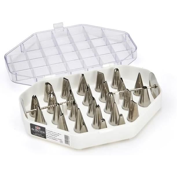 De Buyer Set 4 Cuillères-Mesures Inox - 1/2,5/5/15 ML | Dosage Précis Cuisine | Marquage Permanent