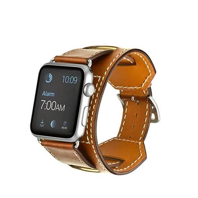 Pour Apple Watch Montre Bracelet En Cuir Montre Manchette 38 Mm Brun Achat Bracelet Montre Connec Pas Cher Avis Et Meilleur Prix Cdiscount