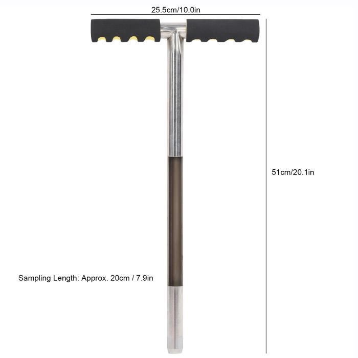 Outil Jardinage Acier Inox Sonde D'échantillonnage Sol Acier Inoxydable - Poignée T Avec Pédale - 105cm Pour Jardin Et Pelouse équipement Agriculture