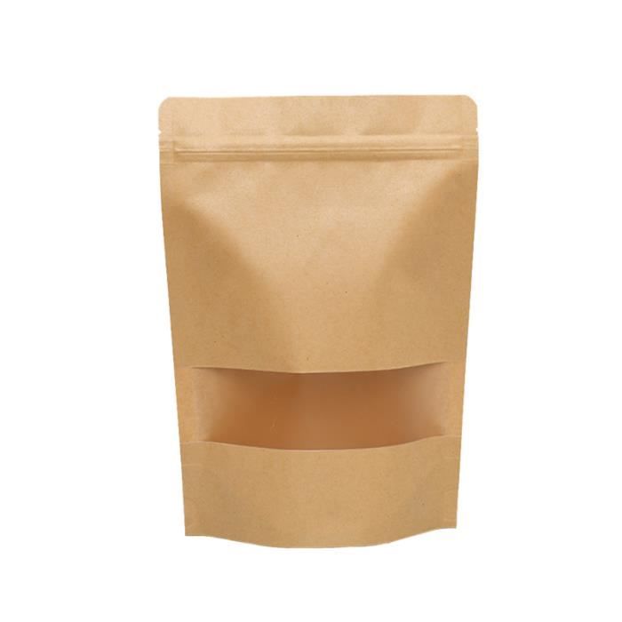 DecentGadget® 50pcs Ziplock Kraft Paper Bag//Sac De Nourriture