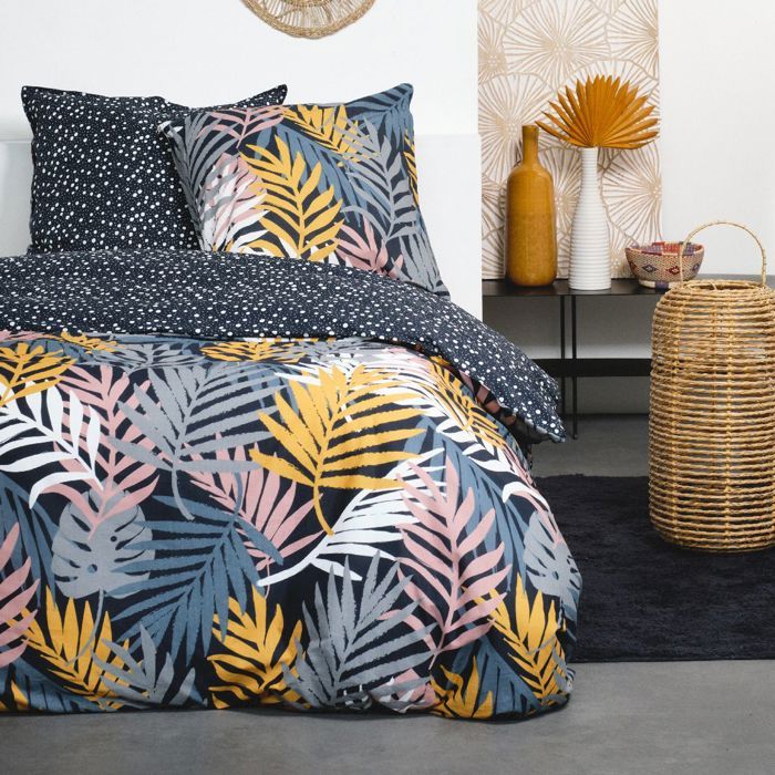 Parure de lit SUNSHINE FLAVIE - TODAY - Noir 240x220 cm