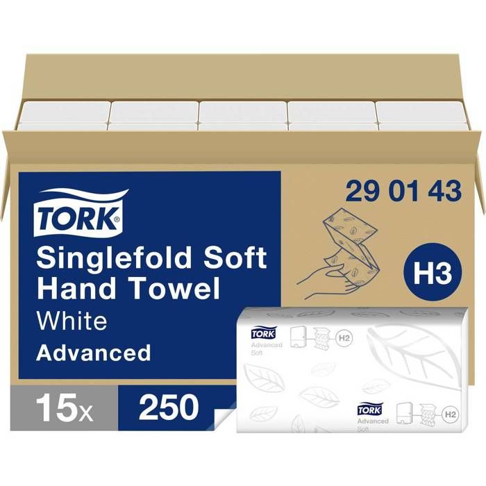 TORK 290143 Essuie-main en papier (L x l) 23 cm x 22.60 cm blanc 3750 pc(s)